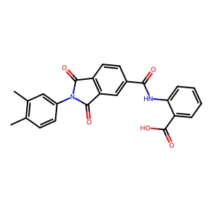 2-({[2-(3,4-dimethylphenyl)-1,3-dioxo-2,3-dihydro-1H-isoindol-5-yl]carbonyl}amino)benzoic acid structure
