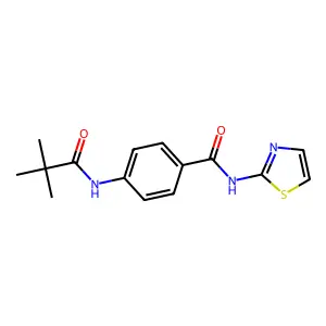 4-[(2,2-dimethylpropanoyl)amino]-N-(1,3-thiazol-2-yl)benzamide structure
