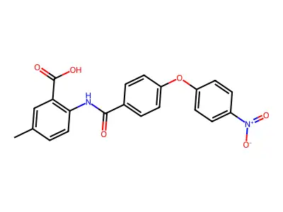 5-Methyl-2-({[4-(4-nitrophenoxy)phenyl]carbonyl}amino)benzoic acid structure