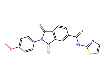 2-(4-methoxyphenyl)-1,3-dioxo-N-(1,3-thiazol-2-yl)isoindole-5-carboxamide structure