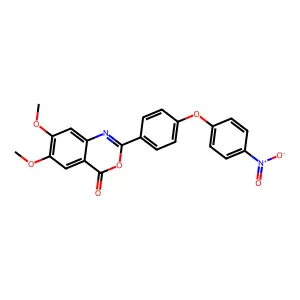 6,7-dimethoxy-2-[4-(4-nitrophenoxy)phenyl]-4H-3,1-benzoxazin-4-one structure
