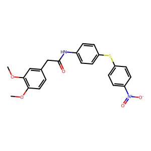 2-(3,4-dimethoxyphenyl)-N-[4-(4-nitrophenyl)sulfanylphenyl]acetamide structure