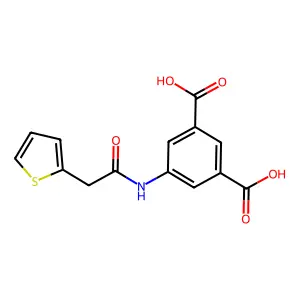 5-[(Thiophen-2-ylacetyl)amino]benzene-1,3-dicarboxylic acid structure