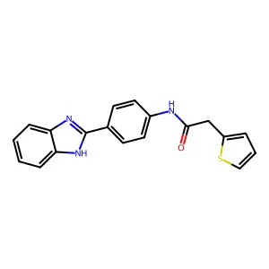 N-[4-(1H-benzimidazol-2-yl)phenyl]-2-thiophen-2-ylacetamide structure
