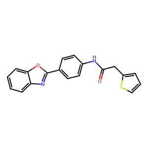 N-[4-(1,3-benzoxazol-2-yl)phenyl]-2-thiophen-2-ylacetamide structure