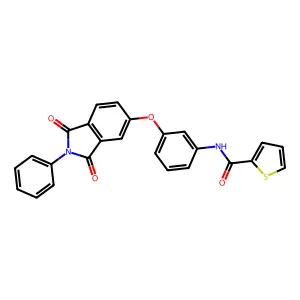 N-[3-(1,3-dioxo-2-phenylisoindol-5-yl)oxyphenyl]thiophene-2-carboxamide structure