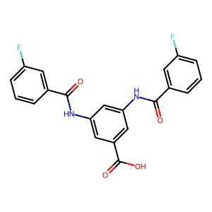 3,5-bis[(3-fluorobenzoyl)amino]benzoic Acid structure
