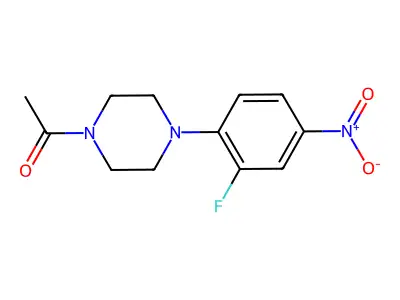 1-Acetyl-4-(2-fluoro-4-nitrophenyl)piperazine structure