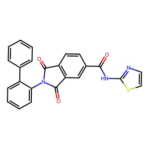 1,3-dioxo-2-(2-phenylphenyl)-N-(1,3-thiazol-2-yl)isoindole-5-carboxamide structure