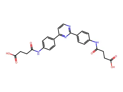 4-[4-[2-[4-[(4-hydroxy-4-oxobutanoyl)amino]phenyl]pyrimidin-4-yl]anilino]-4-oxobutanoic acid structure