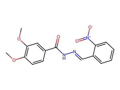3,4-dimethoxy-N-[(2-nitrophenyl)methylideneamino]benzamide structure