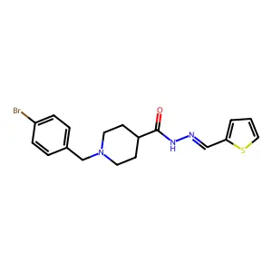 1-[(4-Bromophenyl)methyl]-4-piperidinecarboxylic acid 2-(2-thienylmethylene)hydrazide structure
