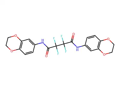 N,N'-bis(2,3-dihydro-1,4-benzodioxin-6-yl)-2,2,3,3-tetrafluorobutanediamide structure