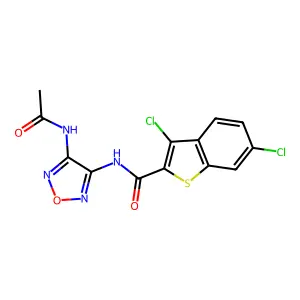 3,6-Dichloro-benzo[b]thiophene-2-carboxylic acid (4-acetylamino-furazan-3-yl)-amide structure