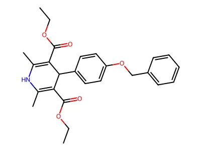 diethyl 4-[4-(benzyloxy)phenyl]-2,6-dimethyl-1,4-dihydropyridine-3,5-dicarboxylate structure