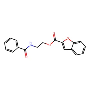 Benzofuran-2-carboxylic acid, 2-(benzoylamino)ethyl ester structure