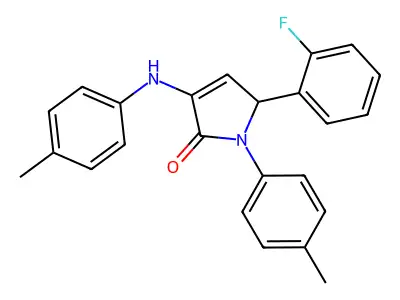 5-(2-fluorophenyl)-1-(4-methylphenyl)-3-[(4-methylphenyl)amino]-1,5-dihydro-2H-pyrrol-2-one structure