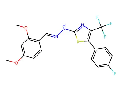 2,4-Dimethoxybenzaldehyde 2-[5-(4-fluorophenyl)-4-(trifluoromethyl)-2-thiazolyl]hydrazone structure