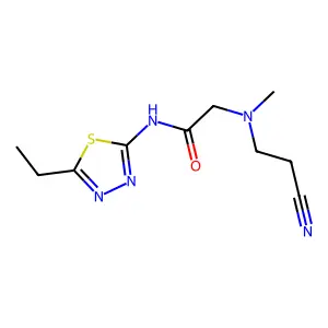 2-[2-cyanoethyl(methyl)amino]-N-(5-ethyl-1,3,4-thiadiazol-2-yl)acetamide structure