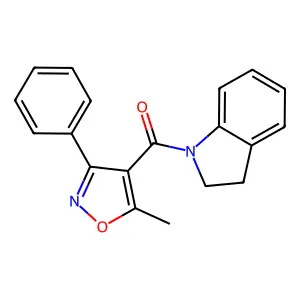 2,3-Dihydroindol-1-yl-(5-methyl-3-phenyl-1,2-oxazol-4-yl)methanone structure