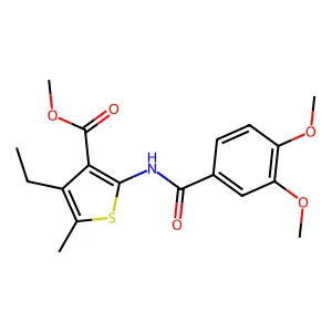Methyl 2-[(3,4-dimethoxybenzoyl)amino]-4-ethyl-5-methylthiophene-3-carboxylate structure