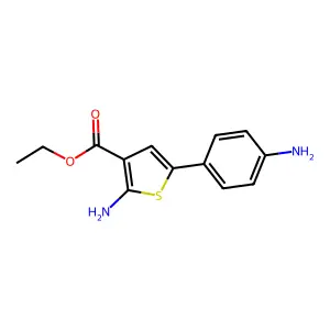 Ethyl 2-amino-5-(4-aminophenyl)thiophene-3-carboxylate structure