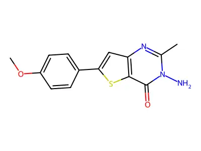 3-Amino-6-(4-methoxyphenyl)-2-methylthieno[3,2-d]pyrimidin-4-one structure