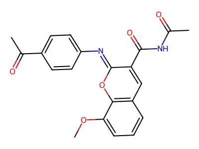 (2Z)-N-acetyl-2-[(4-acetylphenyl)imino]-8-methoxy-2H-chromene-3-carboxamide structure