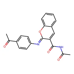 (2Z)-N-acetyl-2-[(4-acetylphenyl)imino]-2H-chromene-3-carboxamide structure