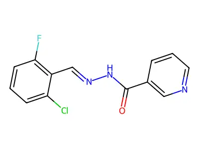 N-[(E)-(2-chloro-6-fluorophenyl)methylideneamino]pyridine-3-carboxamide structure