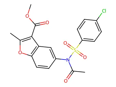 methyl 5-{acetyl[(4-chlorophenyl)sulfonyl]amino}-2-methyl-1-benzofuran-3-carboxylate structure