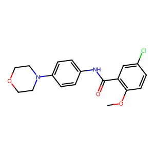 5-chloro-2-methoxy-N-(4-morpholin-4-ylphenyl)benzamide structure