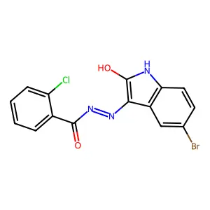 N'-(5-bromo-2-oxoindol-3-yl)-2-chlorobenzohydrazide structure