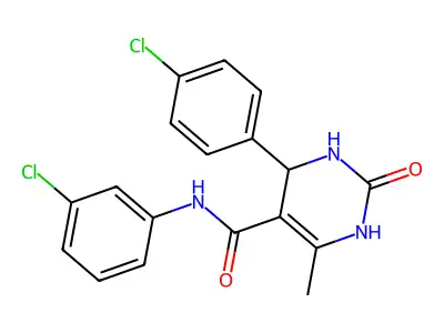 N-(3-chlorophenyl)-4-(4-chlorophenyl)-6-methyl-2-oxo-1,2,3,4-tetrahydropyrimidine-5-carboxamide structure