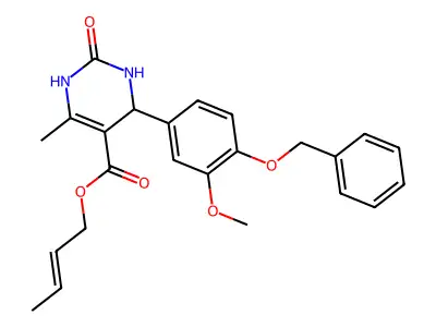 (2E)-but-2-en-1-yl 4-[4-(benzyloxy)-3-methoxyphenyl]-6-methyl-2-oxo-1,2,3,4-tetrahydropyrimidine-5-carboxylate structure