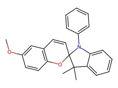 6-Methoxy-3',3'-dimethyl-1'-phenyl-1',3'-dihydrospiro[chromene-2,2'-indole] structure