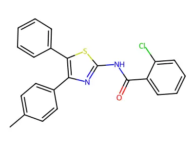 2-chloro-N-[4-(4-methylphenyl)-5-phenyl-1,3-thiazol-2-yl]benzamide structure