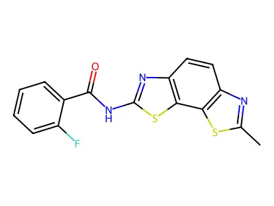 2-fluoro-N-(7-methyl-[1,3]thiazolo[4,5-g][1,3]benzothiazol-2-yl)benzamide structure