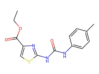 Ethyl 2-[(4-methylphenyl)carbamoylamino]-1,3-thiazole-4-carboxylate structure