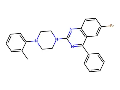 6-Bromo-2-[4-(2-methylphenyl)piperazin-1-yl]-4-phenylquinazoline structure