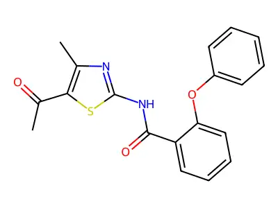 N-(5-acetyl-4-methyl-1,3-thiazol-2-yl)-2-phenoxybenzamide structure