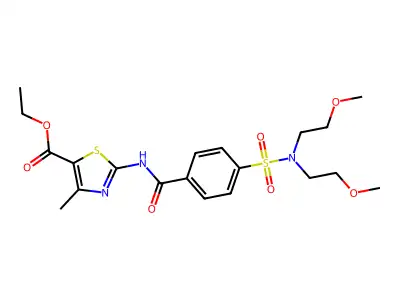 ETHYL 2-{4-[BIS(2-METHOXYETHYL)SULFAMOYL]BENZAMIDO}-4-METHYL-1,3-THIAZOLE-5-CARBOXYLATE structure