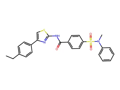 N-[4-(4-ethylphenyl)-1,3-thiazol-2-yl]-4-[methyl(phenyl)sulfamoyl]benzamide structure