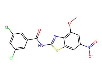 3,5-dichloro-N-(4-methoxy-6-nitro-1,3-benzothiazol-2-yl)benzamide structure