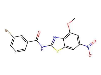 3-bromo-N-(4-methoxy-6-nitro-1,3-benzothiazol-2-yl)benzamide structure