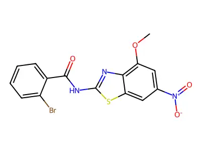 2-bromo-N-(4-methoxy-6-nitro-1,3-benzothiazol-2-yl)benzamide structure