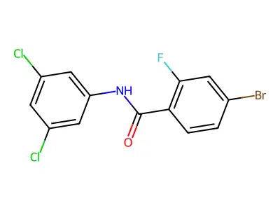 4-bromo-N-(3,5-dichlorophenyl)-2-fluorobenzamide structure