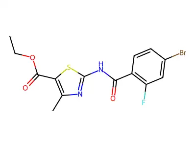Ethyl 2-(4-bromo-2-fluorobenzamido)-4-methylthiazole-5-carboxylate structure