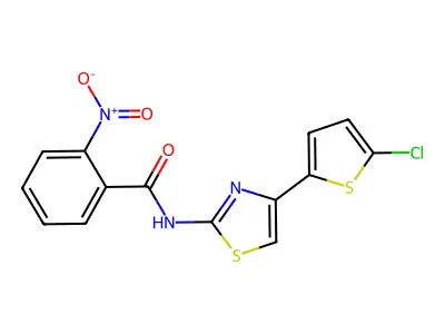 N-[4-(5-chlorothiophen-2-yl)-1,3-thiazol-2-yl]-2-nitrobenzamide structure