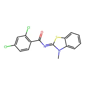 2,4-dichloro-N-(3-methyl-1,3-benzothiazol-2-ylidene)benzamide structure